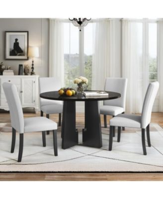 5-Piece Round Dining Set Chairs & 43" Table