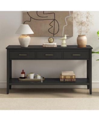  Contemporary 3-Drawer Console Table with 1 Shelf, Entrance Table for Entryway, Hallway, Living Room, Foyer, Corridor