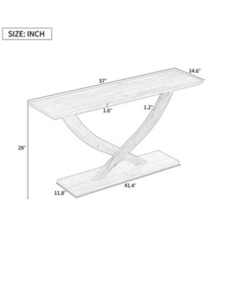 Mira 57" Rustic Console Table with Cross-Legs