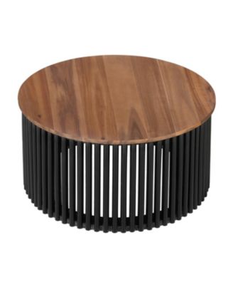 Acacia Wood Coffee Table - 30" Round Easy Assembly