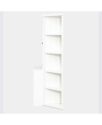 75" Display Cabinet & Triangle Bookshelves - White