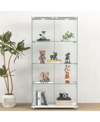 LED Glass Display Cabinet - White