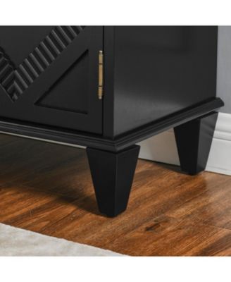 Retro Wooden Sideboard Buffet Cabinet - Black