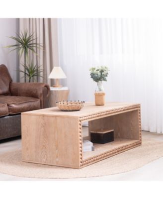 Streamdale Rustic Beaded Edge Coffee Table - Natural Finish