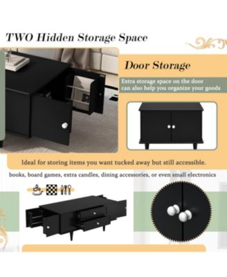 Modern Rectangle Coffee Table w/ Drawers & Hidden Storage