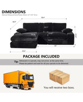 99" Modular Sectional Sofa Set, Modern Minimalist Couch, Sleeper