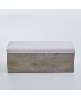 Shelton Ivory Chenille Storage Bench