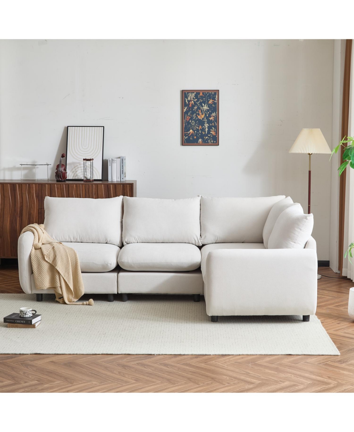 Streamdale Furniture 99" 4-Piece L-Shaped Modular Sectional Sofa