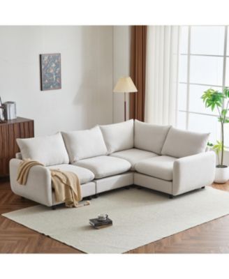  99" 4-Piece L-Shaped Modular Sectional Sofa