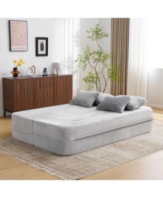 Queen Floor Sofa Bed with 4 Pillows