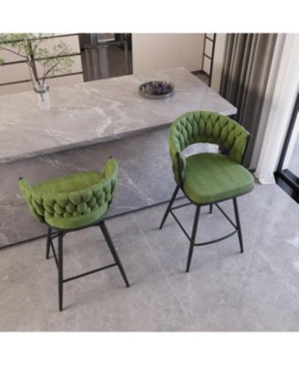 26" Linen Bar Stools Set of 2