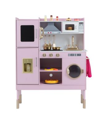 Kids Adjustable Pretend Play Kitchen with Accessories and Storage