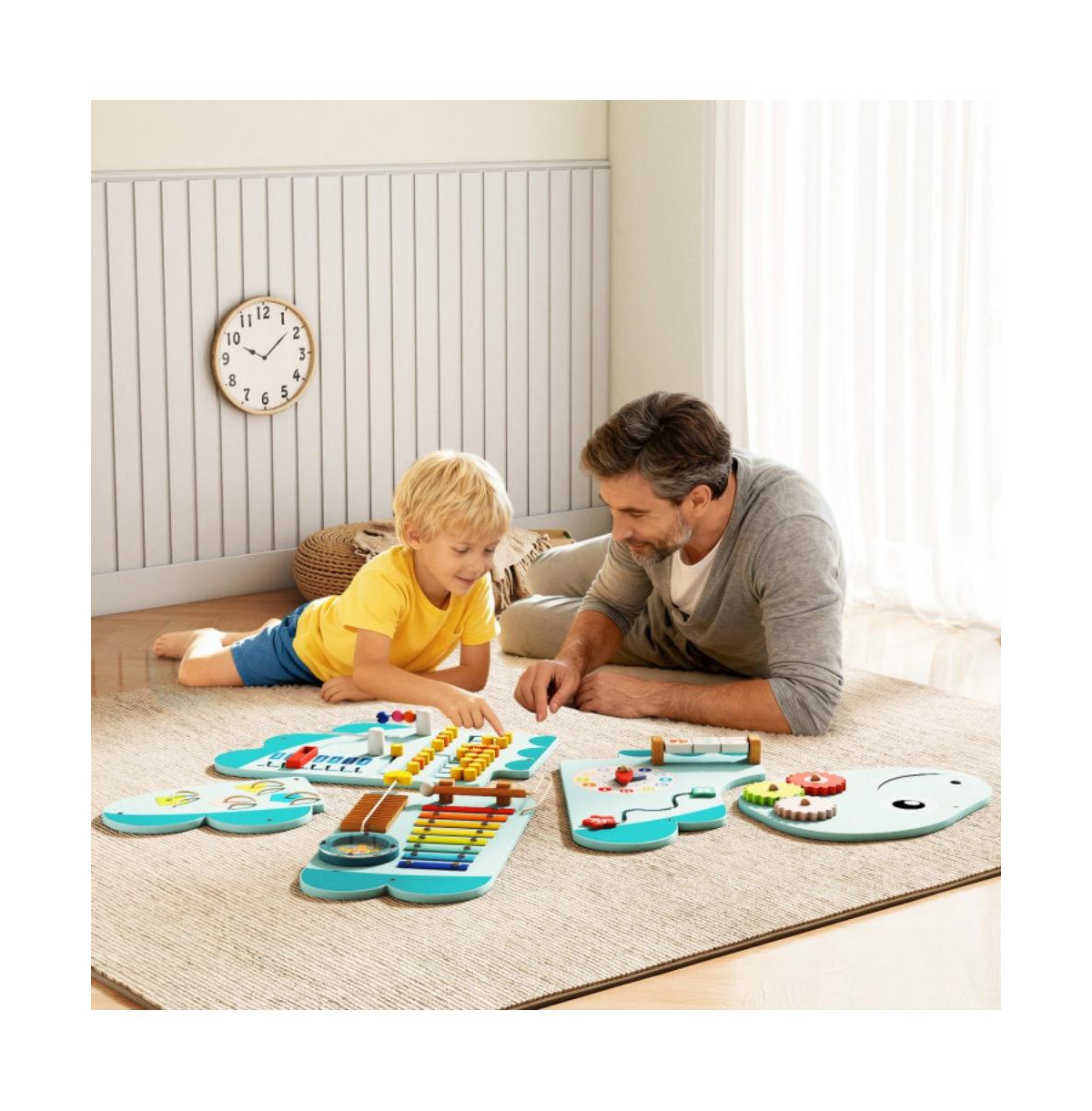 Montessori Wall Activity Board with Sensory Learning Games for Toddlers