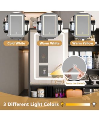 Streamdale LED Makeup Vanity with Adjustable Lighting & Ample Storage