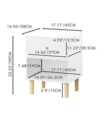 Streamdale 23.22"H Wooden Nightstand with One Drawer One Shelf for Kids
