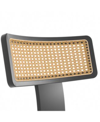 Mid Century Rattan Dining Chairs - Set of 2 Black/Beige