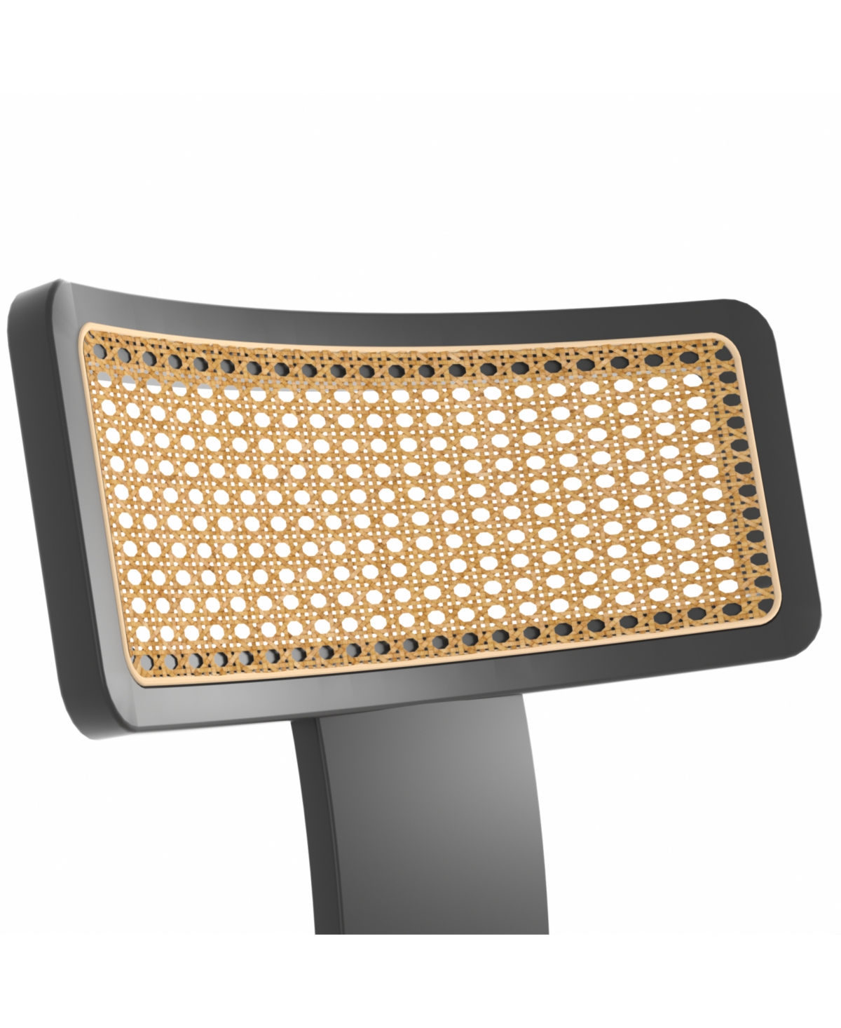 Streamdale Furniture Mid Century Rattan Dining Chairs - Set of 2 Black/Beige