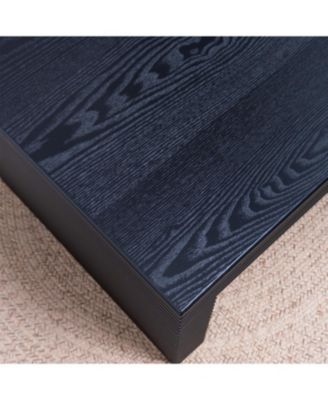 Modern Black Ribbed Coffee Table