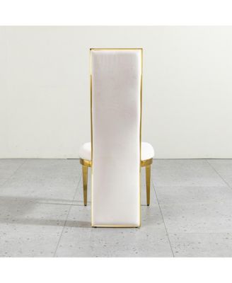 set of 2pcs Dining table gold stainless steel with white fabric