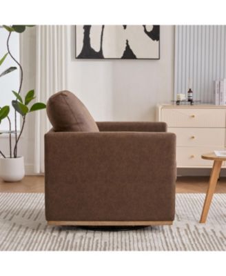  Upholstered Swivel Accent Chair - Coffee PU