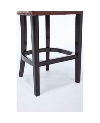 Cow Leather & Wood Bar Stool