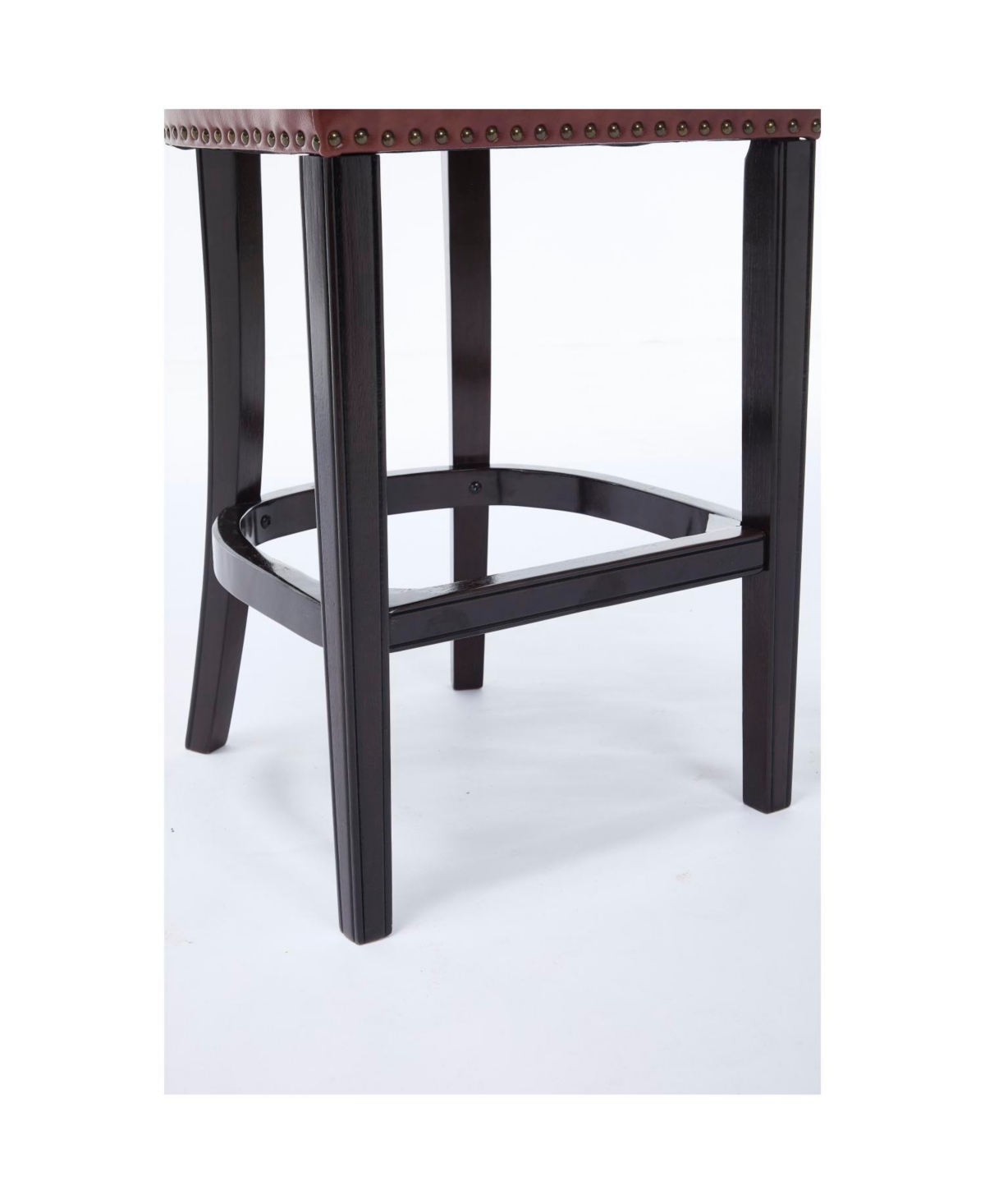 Streamdale Furniture Cow Leather & Wood Bar Stool - 29.5" Kitchen/Pub Height