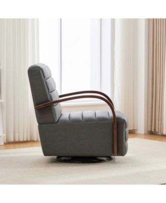 30.7" Swivel Accent Chair - Tufted Lounge Reading Chair - Gray