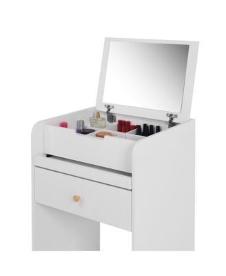  White Vanity Desk with Mirror for Makeup