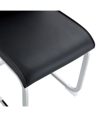 Arch Dining Chairs - Black PU, Silver Legs (Set of 8)