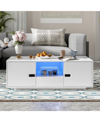 Modern Coffee Table with LED Lights