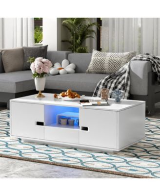 Modern Coffee Table with LED Lights