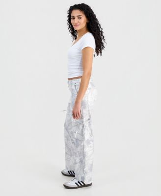 Juniors' Tree Camo Printed Twill Cargo Pants