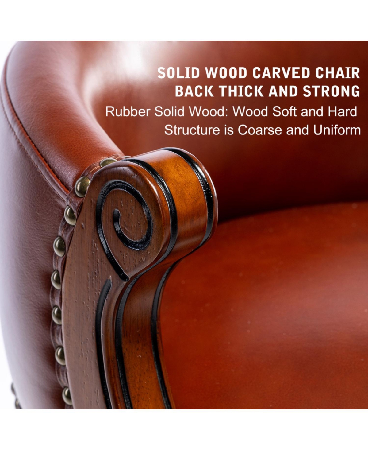 Streamdale Furniture Cow Leather Swivel Bar Stool - 26" Seat Height (Brown)