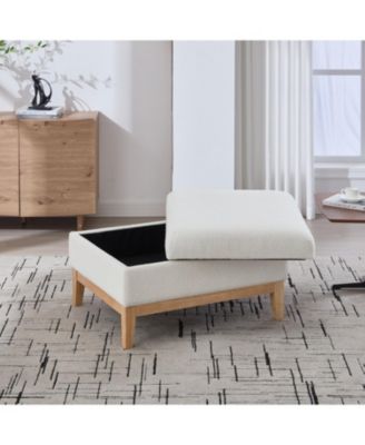 33.86" Boucle Storage Ottoman/Coffee Table