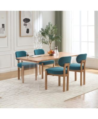 Modern Fabric Upholstered Dining Chairs (Set of 2)