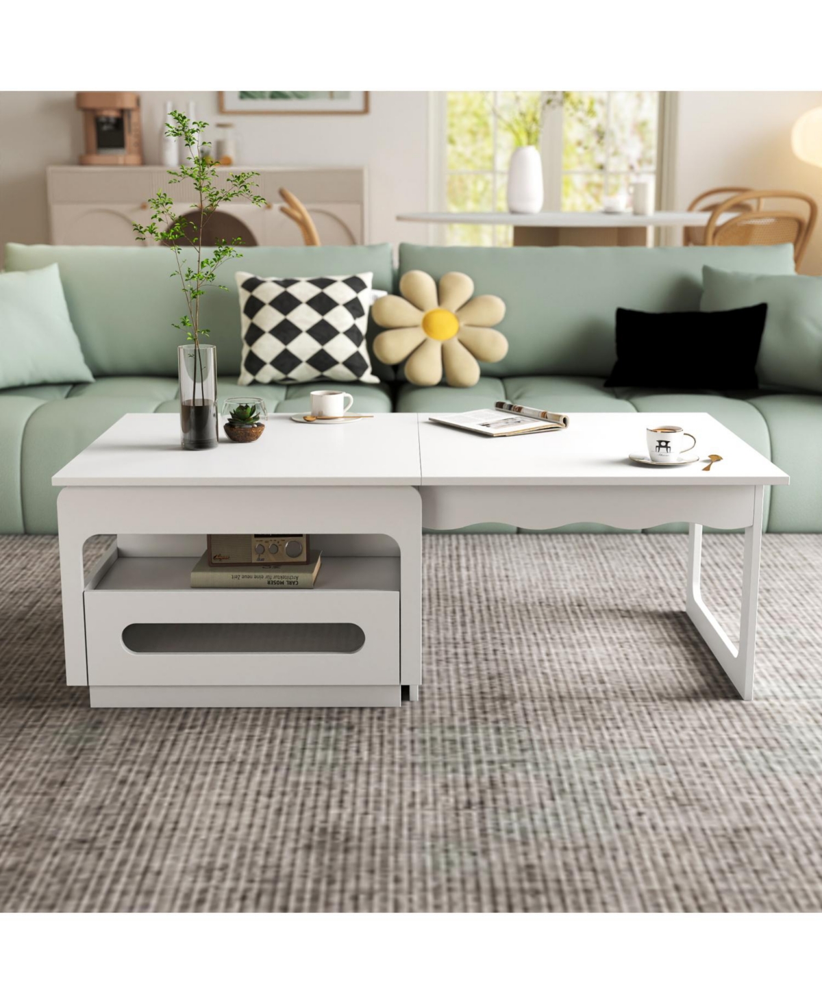 Streamdale Furniture 3-in-1 Deformed Coffee Table with Storage