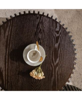 Vintage Dark Brown Nesting Coffee Table Set (Set of 2)