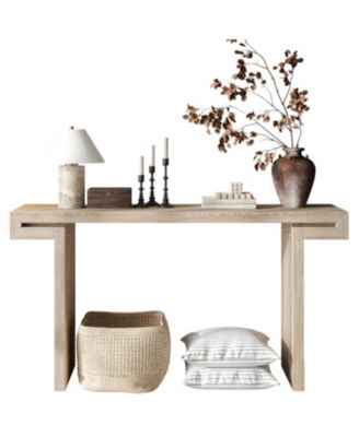 60" Rustic Farmhouse Console Table, Distressed Wood Finish