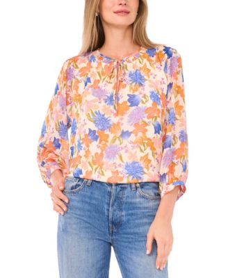 Women's Ruffle Tie-Neck Blouse