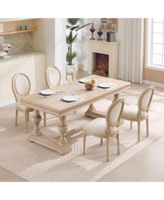 French Country Upholstered Dining Chairs, Set of 2