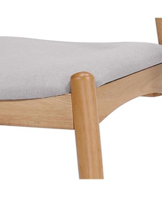 Rubberwood Dining Chairs (Set of 2) - Natural/Beige