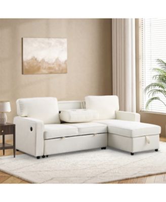 Streamdale Storage Sleeper Sectional with USB & Cup Holders