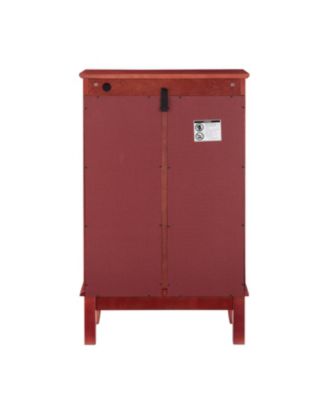 Elegant 2-Door Curio Cabinet - Lighted Display, Cherry Finish