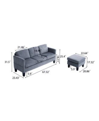 L-Shaped Corduroy Sofa- Modern, Multi-Functional, Easy Assembly 