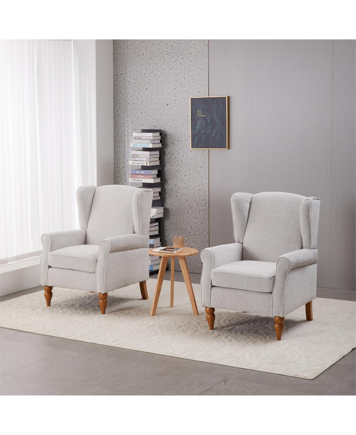 Streamdale Furniture Streamdale Vintage Armchair & Wood Coffee Table Set