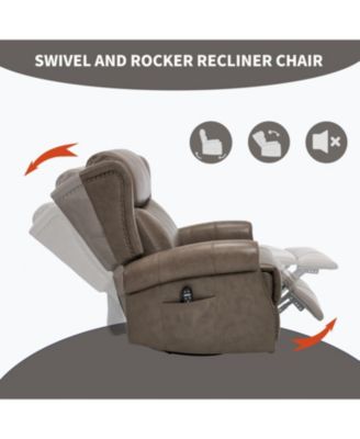  Leather Heat Massage Rocker Recliner