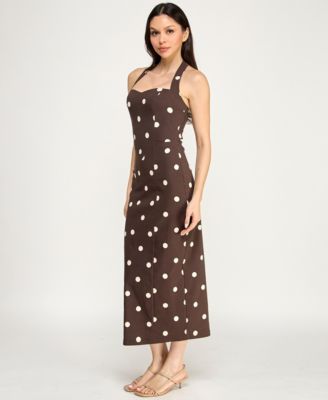 Juniors' Sweetheart Halter Neck Slim Midi Dress