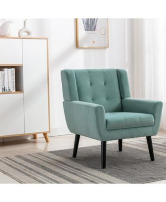 Velvet Accent Chair with Black Legs