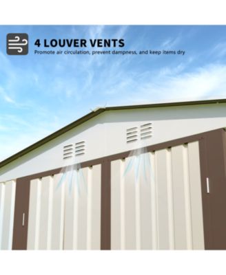 10x8 ft White Garden Shed with Aluminum Frame & Door