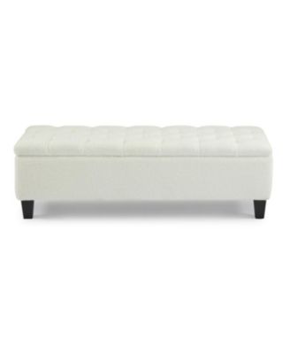 Streamdale Beige Boucle Ottoman Bench with Storage - 300 lbs Capacity